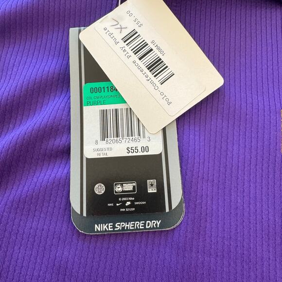 Nike LSU Nike Dri-FIT Game Day Geaux Tigers Golf Polo Purple Shirt Men's XL NWT - Picture 6 of 13